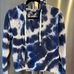 J. Crew Blue and White V-Neck Sweater